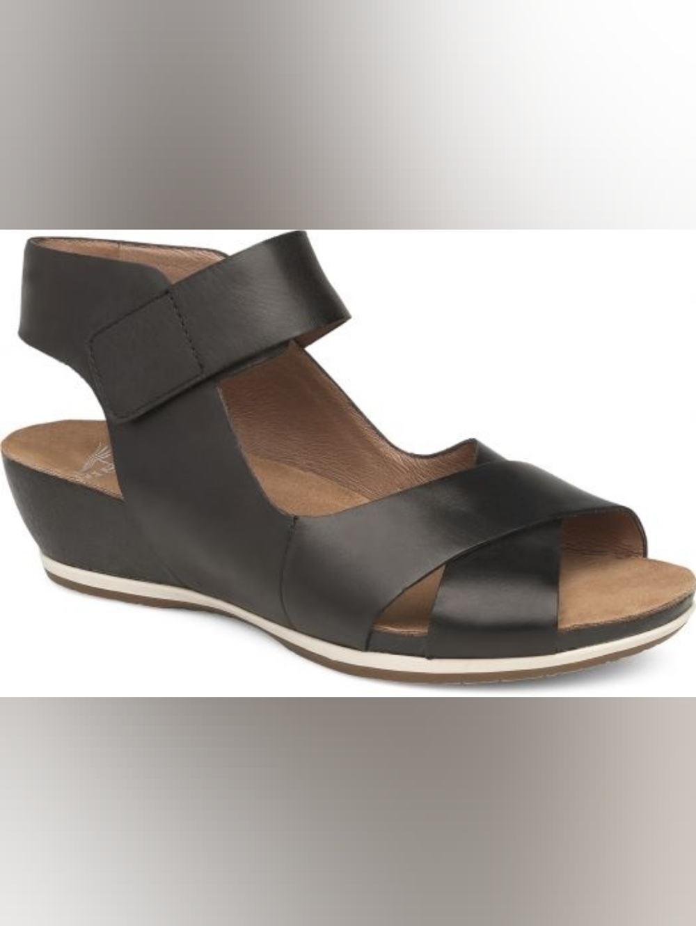 Dansko Black Leather Crisscross Slingback Sandals